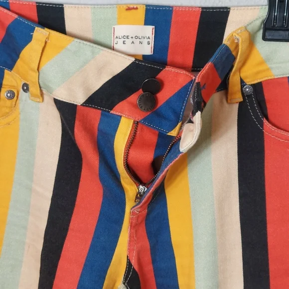 Alice + Olivia Multicolor Striped Jeans - Picture 4 of 7